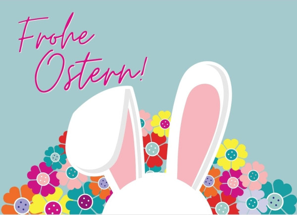 Postkarte "Frohe Ostern blau"