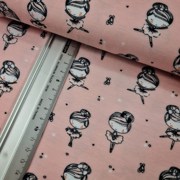 Jersey | bedruckt | little Ballerina | rosa
