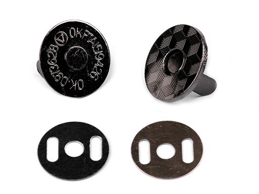4 Magnetverschlüsse | Ø18mm | antiksilber | dünn