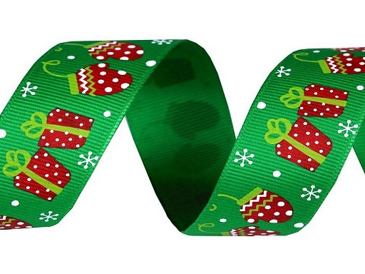 Ripsband | oh du Fröhliche | grün | 2,5 cm