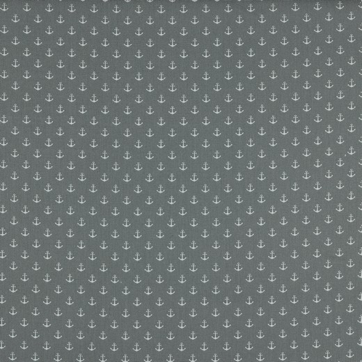 Baumwolle | bedruckt | Anker klein | grau