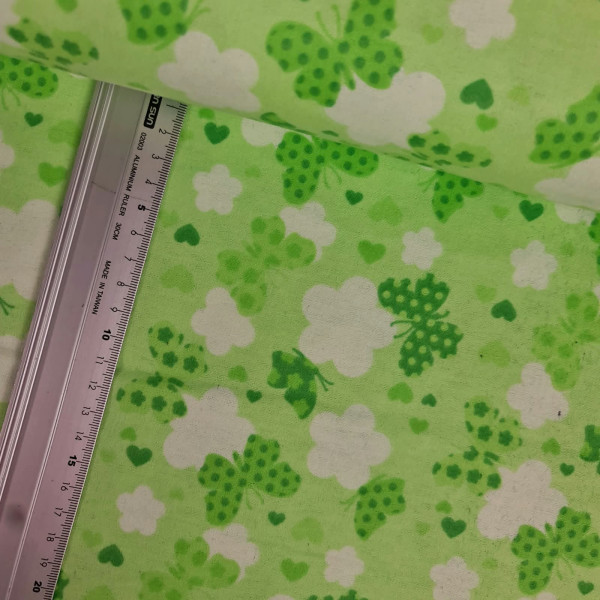 Baumwolle | Flanell | Schmetterlinge | grün
