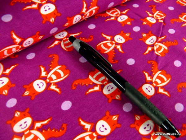 Jersey | bedruckt | Dragon Dots | lila/orange