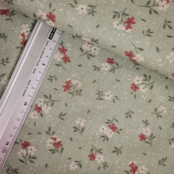 Canvas | Baumwolle | bedruckt | Streublümchen | mint