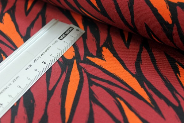 Jersey | bedruckt | Flammen | rotbraun / orange