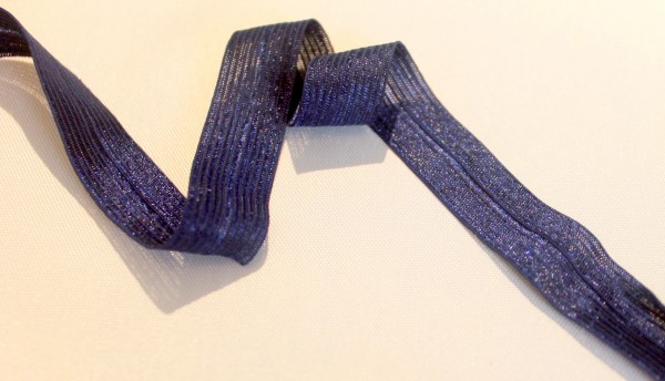 elastisches Einfassband | seidiger Glanz | 1,6 cm | nachtblau