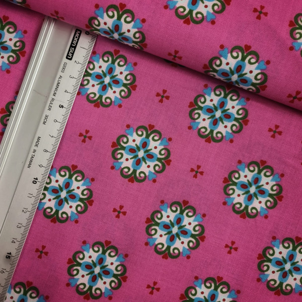 Baumwolle | bedruckt | Ornamente | pink