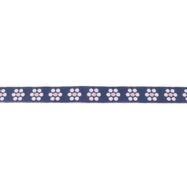 Jeansband | gewebte Blume | rosa
