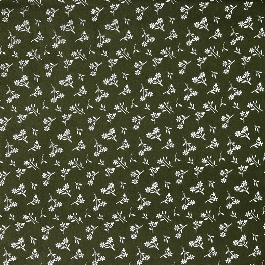 Kunstleder | Wildleder | glänzende Blümchen | Jagdgrün