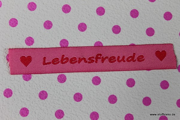 Applikation | Label | Lebensfreude | rosa