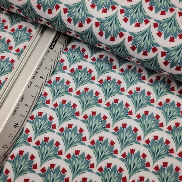 Baumwolle | bedruckt | Fächer | bunt/weiß