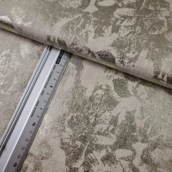 Leinen | foliert | floral | weißgold