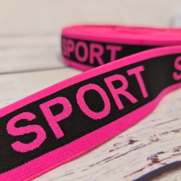 Gummiband | SPORT | pink/schwarz | 4cm