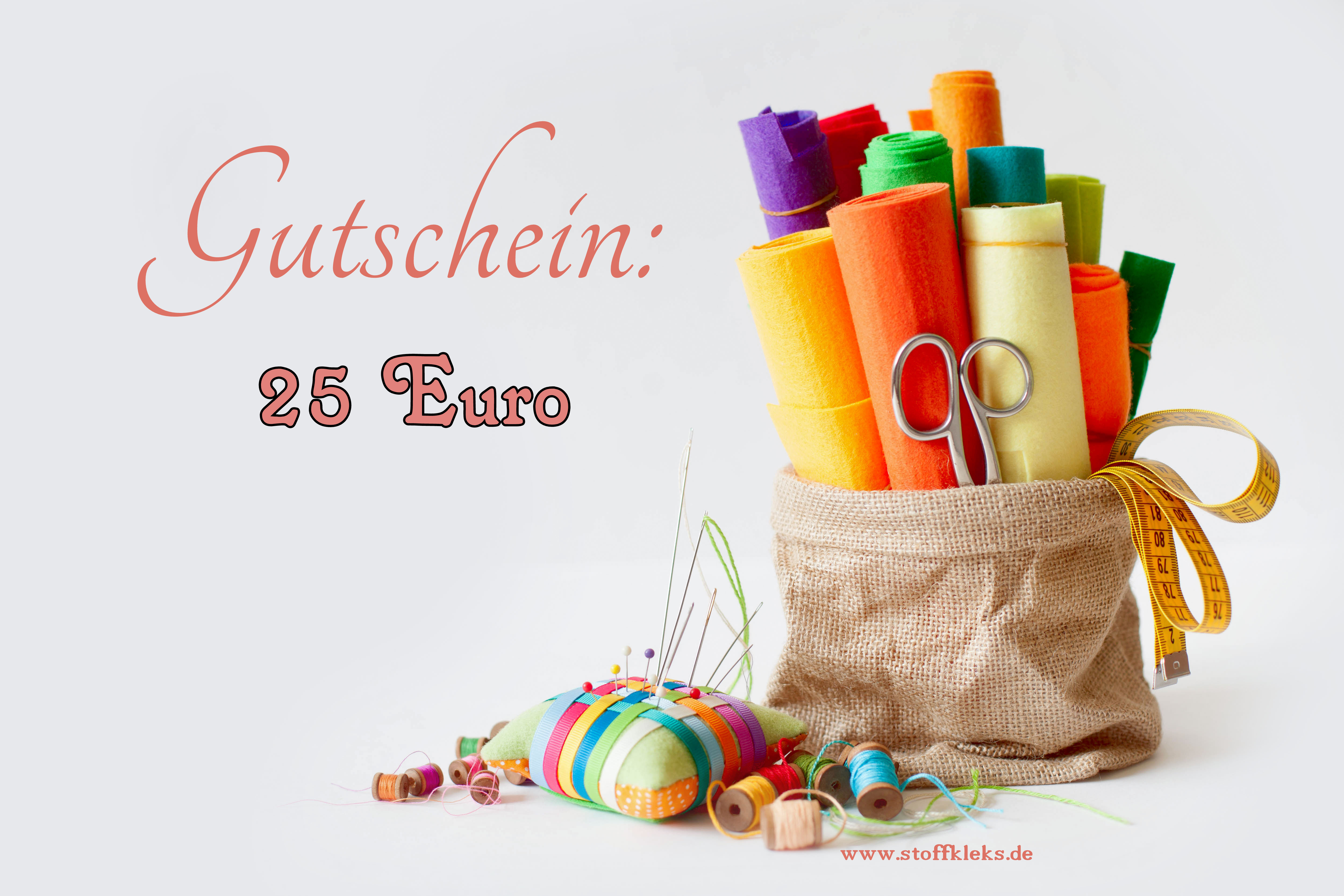 Gutschein 25 Euro | Gutschein 25 Euro | Gutscheine | Stoffkleks
