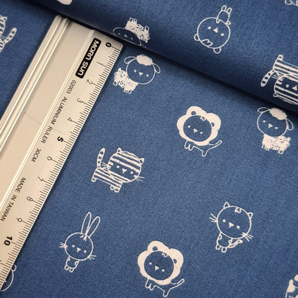 Baumwolle | bedruckt | mini Frieds | blau
