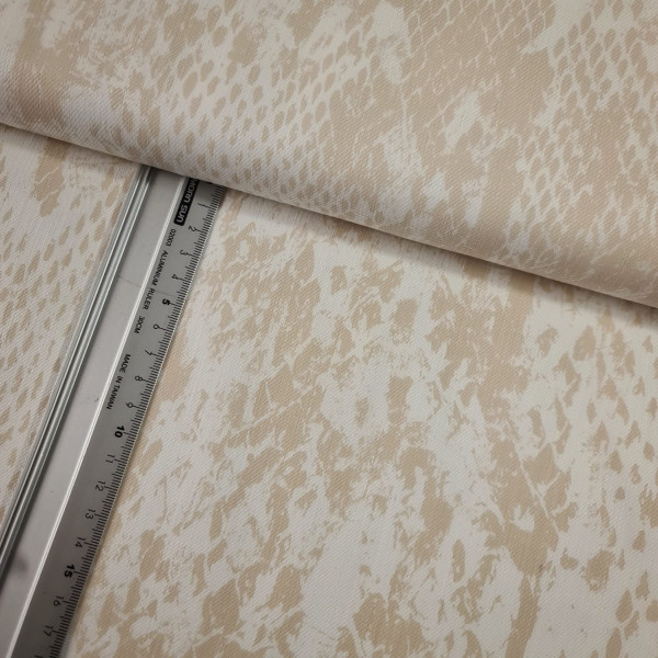 Denimjeans | bedruckt | snake | beige/weiß