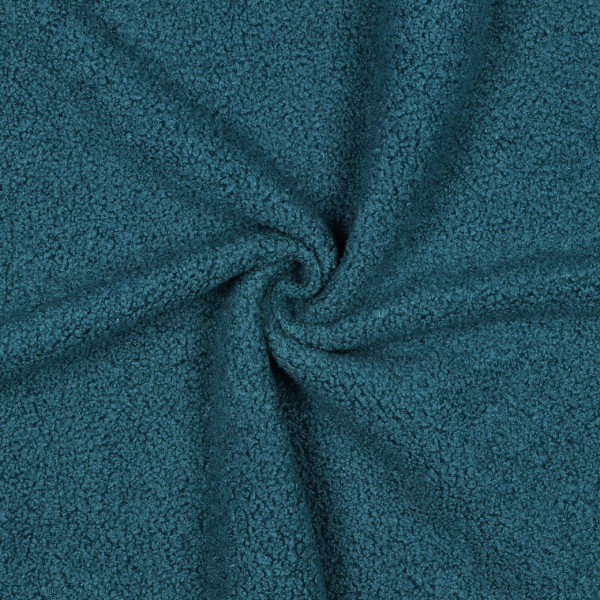 Bouclé mit Fleece Abseite | petrol