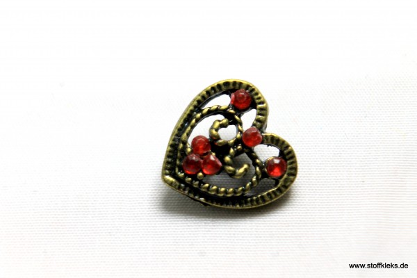 Knopf | Metallknopf | Öse | lovely heart | 1,2 x 1,2 cm