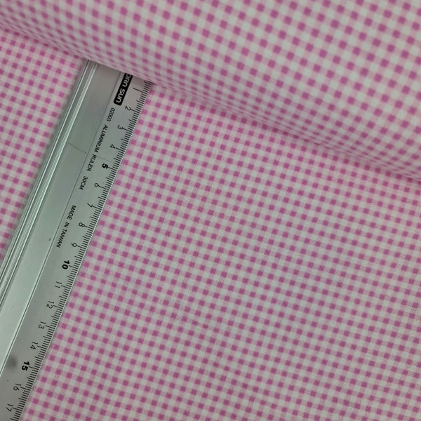 Baumwolle | Flanell | karo | rosa/weiß