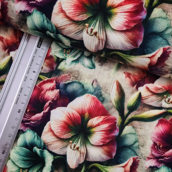 Viskose - Leinen | digital | Romantik | bunt