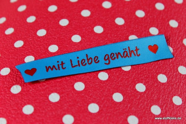 Applikation | Label | mit Liebe genäht | blau