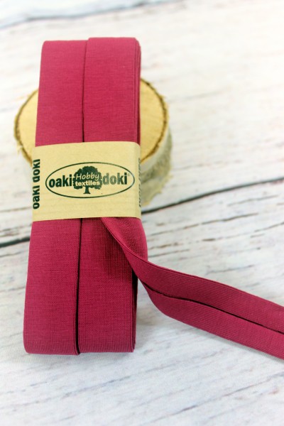 Bias Jersey Schrägband/Einfassband | 40 / 20mm | 3m | Nr. 015 | beere