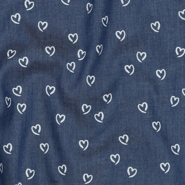 Sommerjeans | bedruckt | hearts | blau