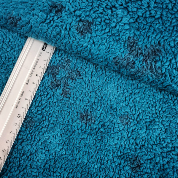 Teddyplüsch | bedruckt | Flowers | petrol