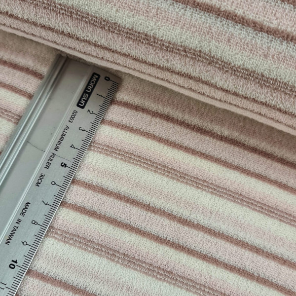 Bekleidungsfrotte | doubleface | Streifen | rosa/braun