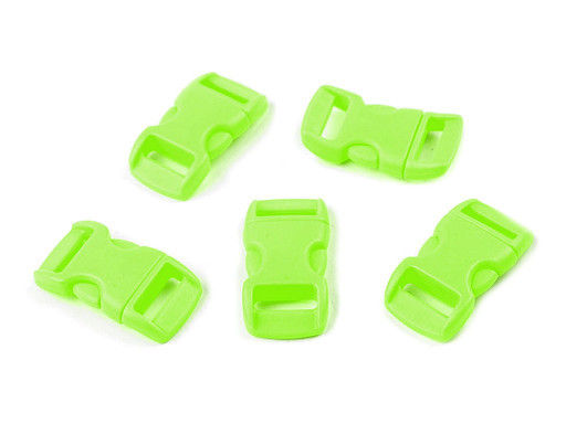 2 Mini - Steckschnallen | 10mm | gebogen | neongrün