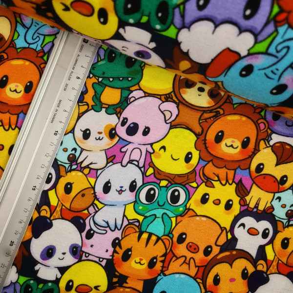 Alpenfleece | bedruckt | sweet animals | bunt