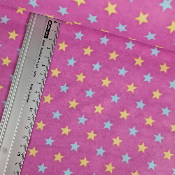 Baumwolle | Flanell | Sterne | pink