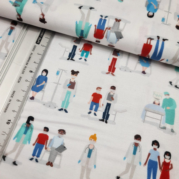 Baumwolle | bedruckt | Robert Kaufmann | hospital | weiß