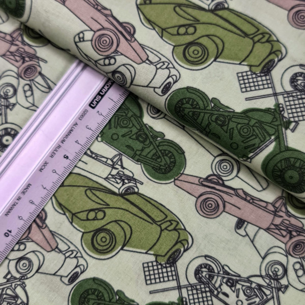 Baumwolle | bedruckt | racing | mint