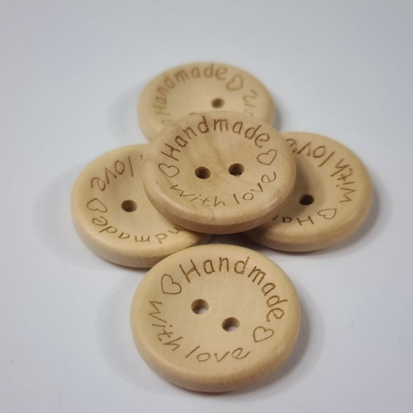 5 Knöpfe | Holz | 2-Loch | ca. 25mm | handmade with love
