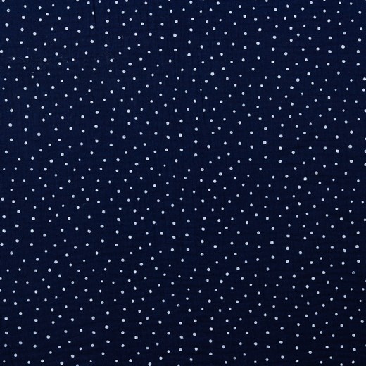 Baumwolle | double gauze/Musselin | Pünktchen | marine/weiss