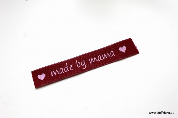 Applikation | Label | made by mama | Beere mit rosa | 1,5 cm