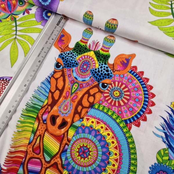 Baumwolle | Patchwork Panel | bedruckt | Wilmingtonprints | bunte Tiere