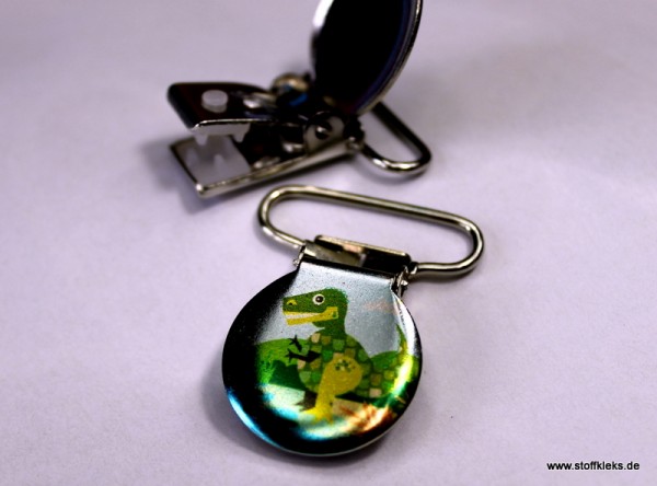 Applikation & Co | Metallclips | Rund | Dinosaurier