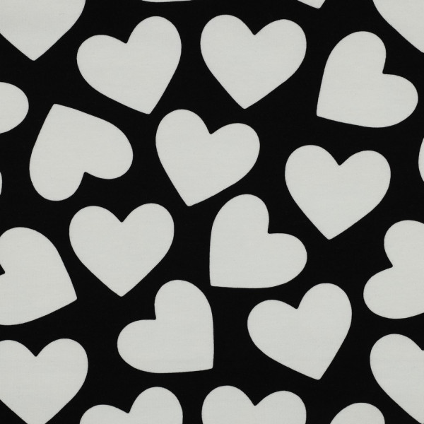 Soft Sweat | bedruckt | big HEARTS | weiß auf schwarz