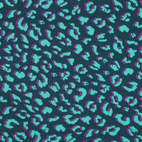 Wachstuch/beschichtete Baumwolle | animal skin | petrol