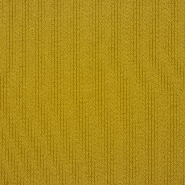Jersey | bedruckt | recycelte Baumwolle | Strickmuster | senf