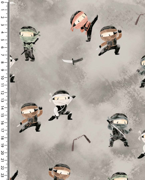Alpenfleece | bedruckt | Toff Ninja´s | grau
