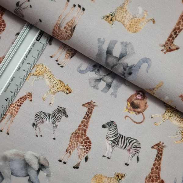 Jersey | bedruckt | Zootiere | grau