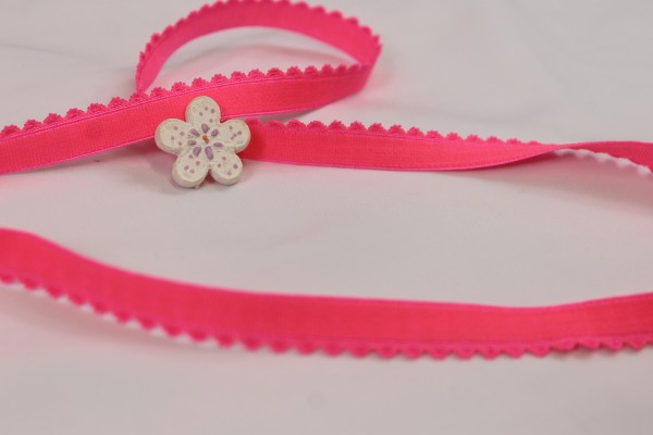 Gummiband | Spitze | neonpink | 1cm