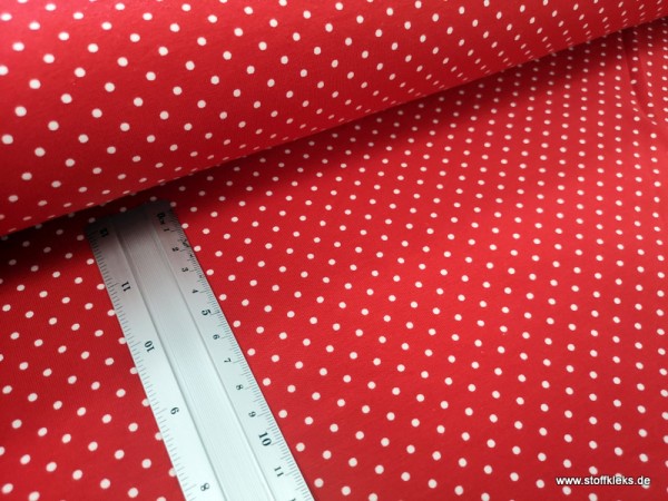 Jersey | bedruckt | 3mm Punkte | rot/weiss