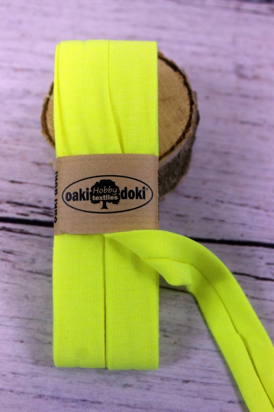 Bias Jersey Schrägband/Einfassband | 40 / 20mm | 3m | Nr. 954 | neon gelb