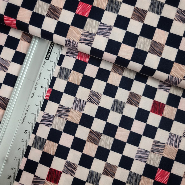 Baumwolle | bedruckt | colored checkerboard | bunt