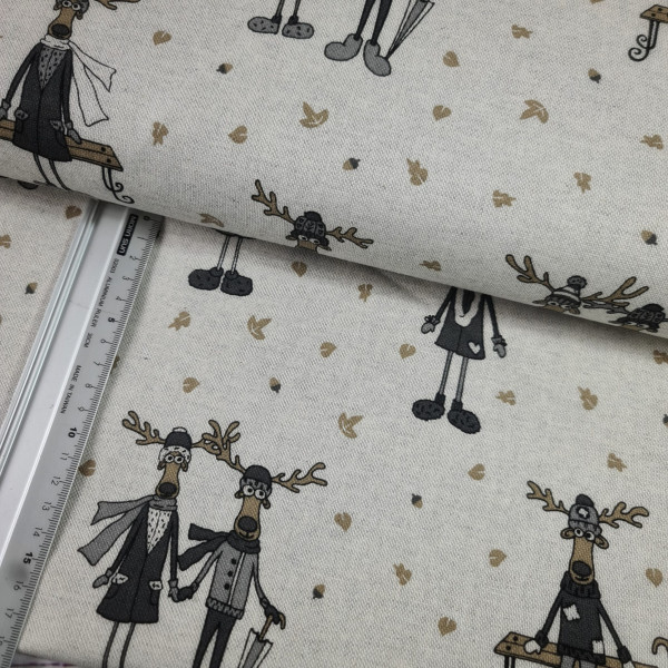 Canvas | Baumwolle | bedruckt | crazy moose | natur