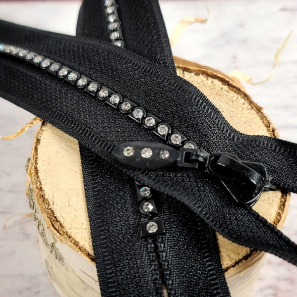 1 Knochen - Reißverschluss | nicht teilbar | 30cm | 5mm Spirale | schwarz